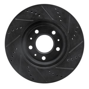 Cadillac STS Brake Rotor (1) - Front Left - R1 Concepts - Drilled & Slotted - Black - `03-`08